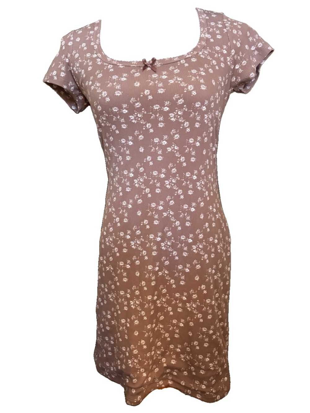 J for Justify Brown Floral Scoop Neck Mini Dress